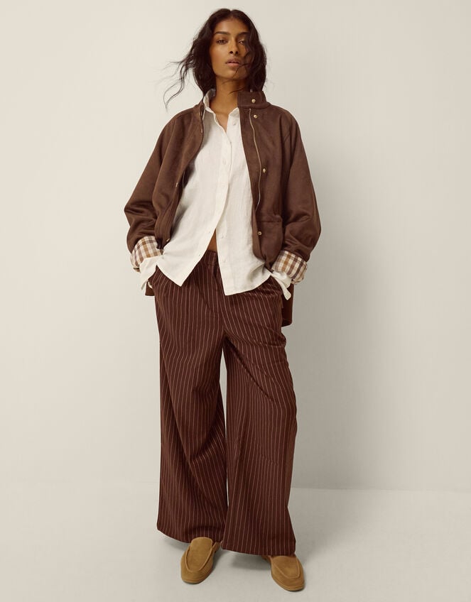 Clara Faux Suede Jacket, Brown (BROWN), large
