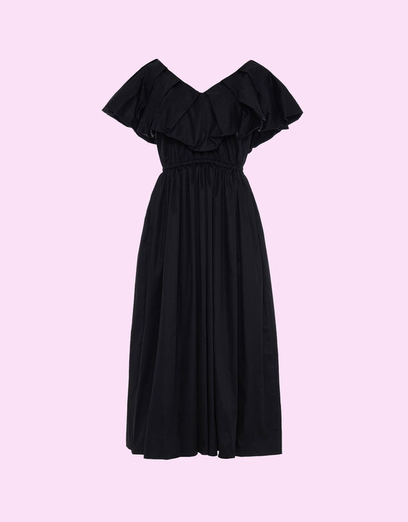 Devotion Twins Deos Frill Maxi Dress, Black (BLACK), large
