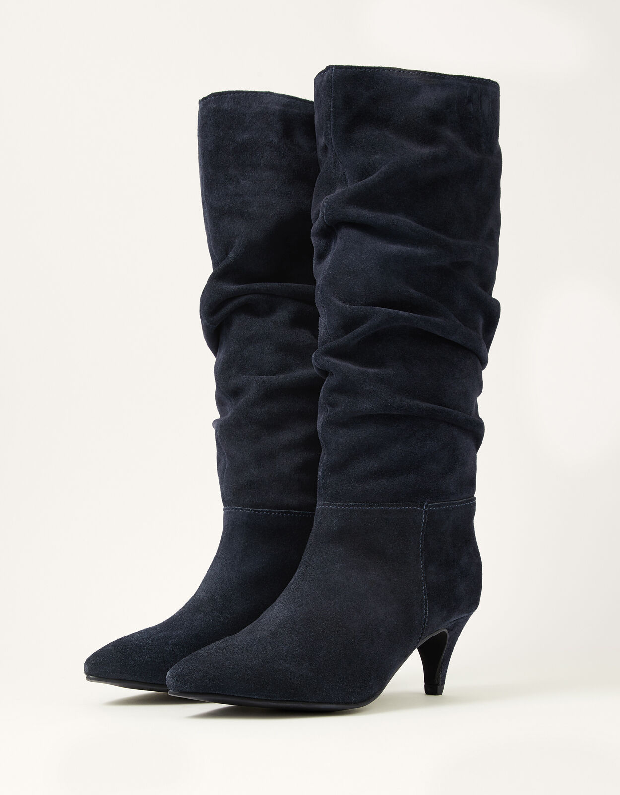 Nellie Knee Slouch Suede Boots Blue