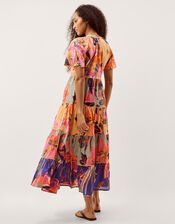 Carmen Floral Tiered Midi Dress, Multi (MULTI), large