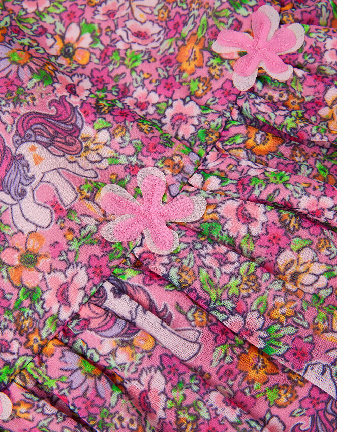 Monsoon x My Little Pony Ditsy Floral Print Dress, Multi (MULTI), large