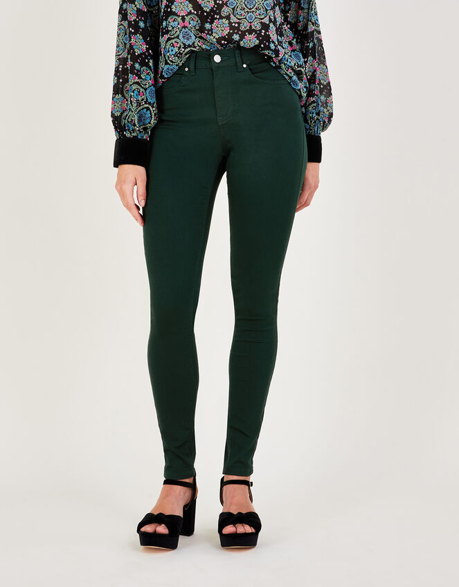 Nadine Regular Length Skinny Jeans, Green (DARK GREEN), large
