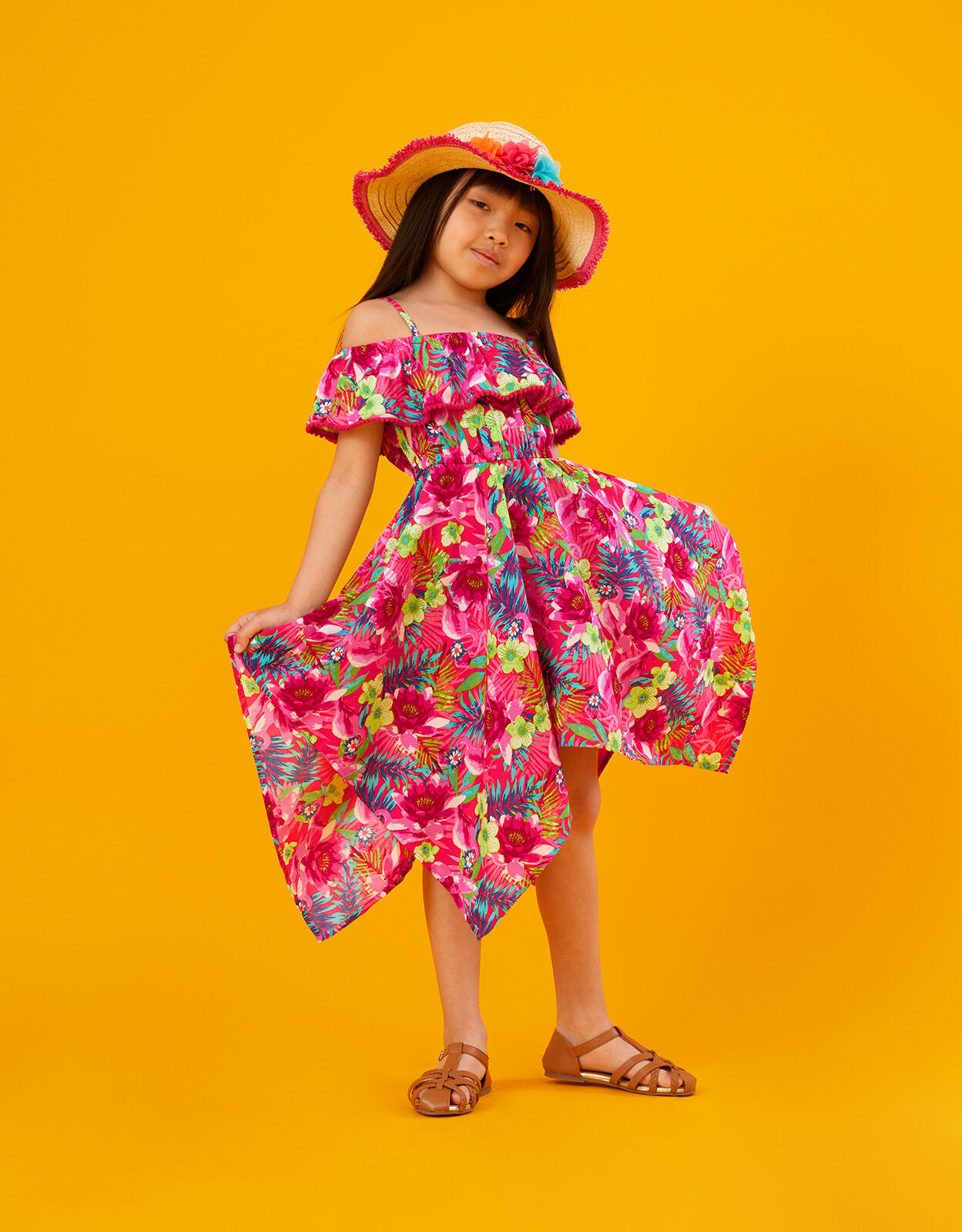 Floral hanky deals hem dress