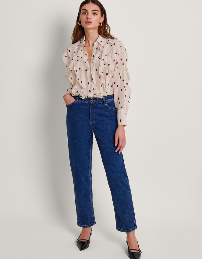 Irene Ruffle Spot Blouse, Ivory (IVORY), large