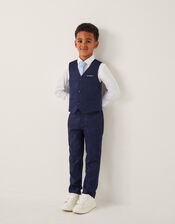 Harry Herringbone 4-Piece Suit, Blue (NAVY), large