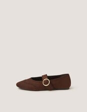Hana Faux Suede Mary Jane Ballet Flats, Brown (CHOCOLATE), large