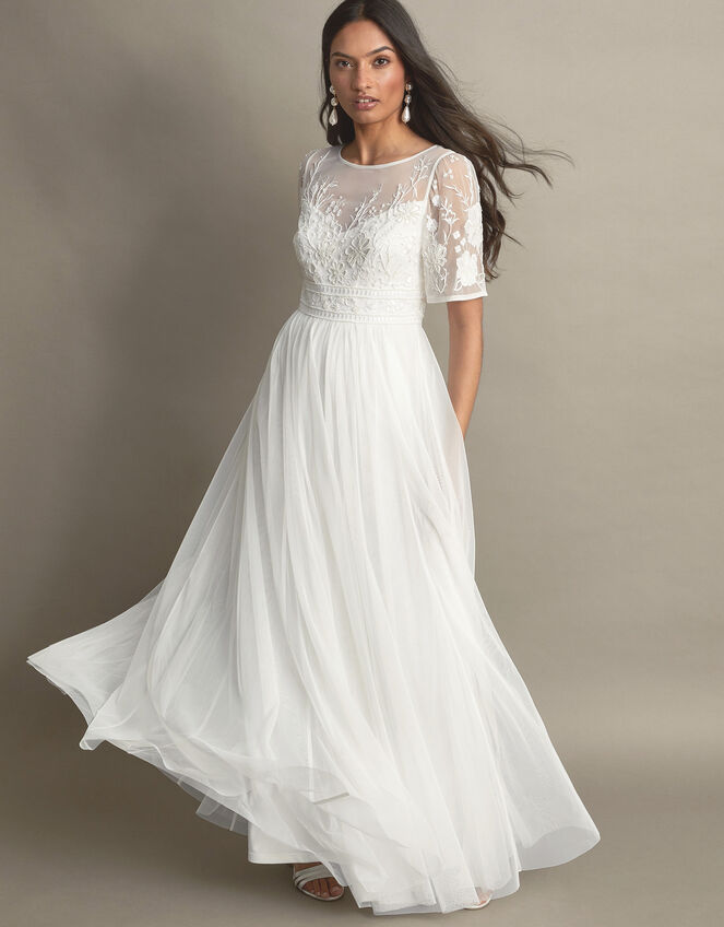 Ali Embroidered Bridal Maxi Dress Ivory Wedding Dresses Monsoon UK.