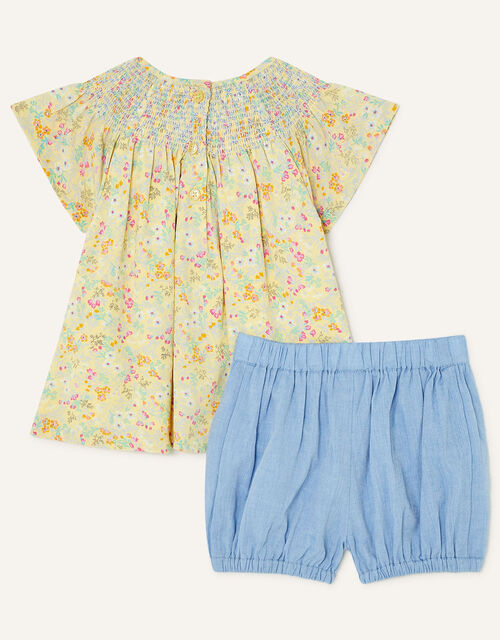 Baby Woven Ditsy Print Top and Shorts Set, Yellow (YELLOW), large
