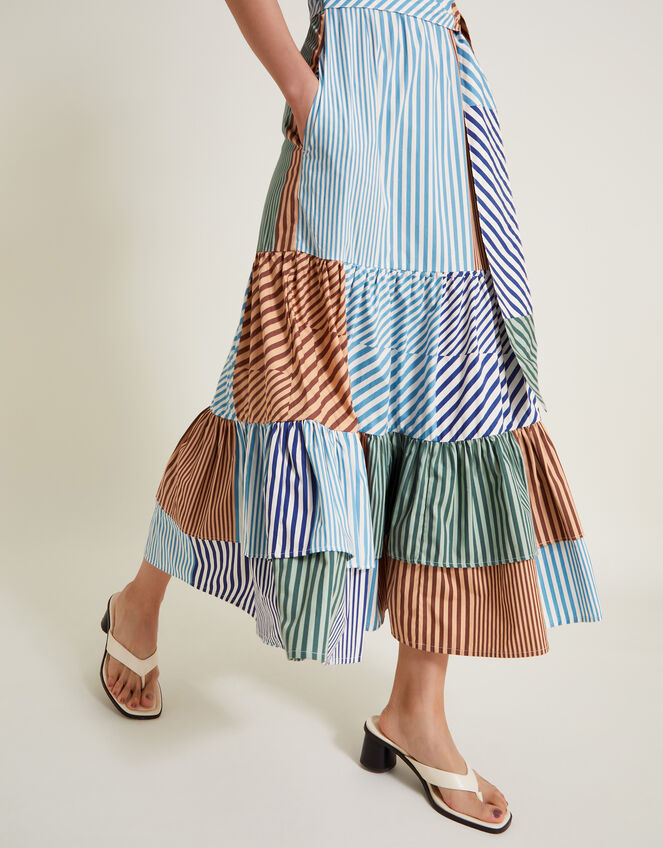 stripe ruffle dress