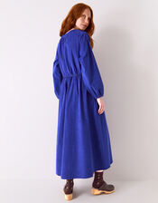 East Mahi Tie Corduroy Midi Dress, Blue (BLUE), large
