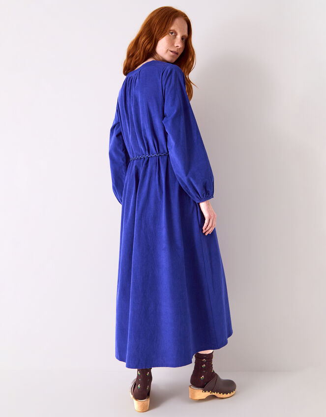East Mahi Tie Corduroy Midi Dress, Blue (BLUE), large
