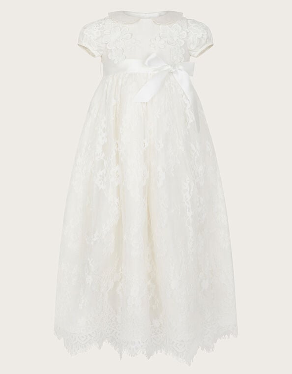 Baby Provenza Silk Christening Gown, Ivory (IVORY), large