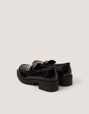 Heart Patent Loafer School Shoes, Black (BLACK), large