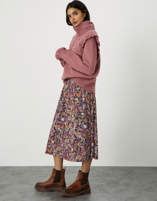 Fifi Floral Embroidered Cowl Neck Jumper Pink | Jumpers | Monsoon UK.
