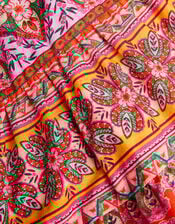 Heritage Print Halter Dress, Orange (ORANGE), large