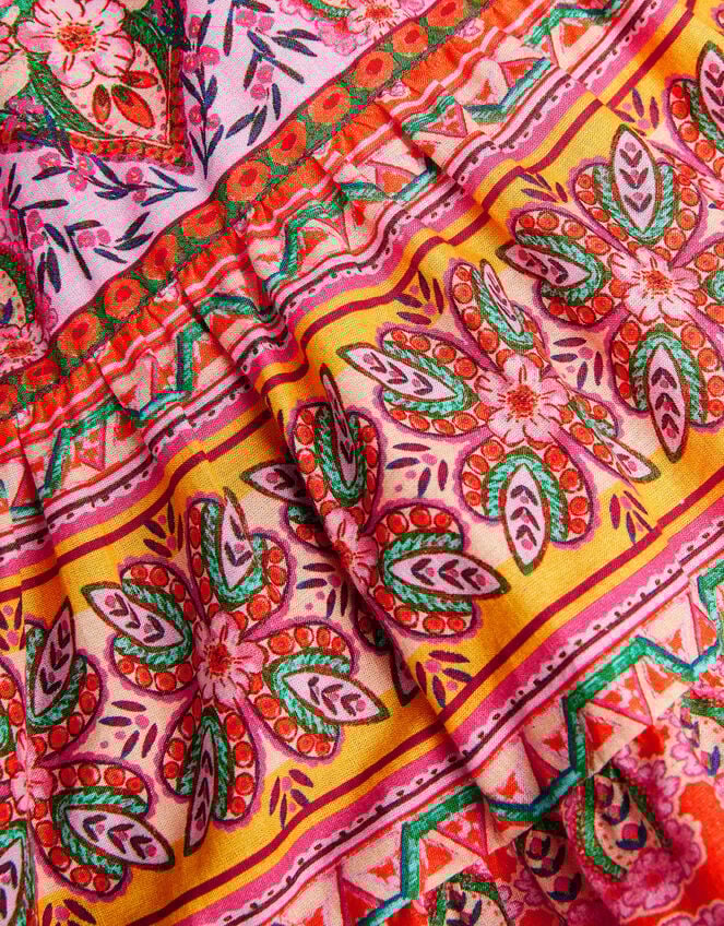 Heritage Print Halter Dress, Orange (ORANGE), large