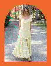 Lyrical Sisters Frill Tiered Maxi Dress, Yellow (YELLOW), large