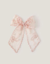 Scallop Lace Bow Hair Clip, , large