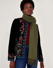 Soft-Touch Woven Scarf, Green (GREEN), large