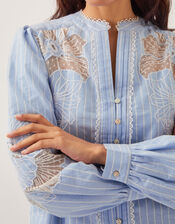 Emelie Lace Stripe Shirt, Blue (BLUE), large