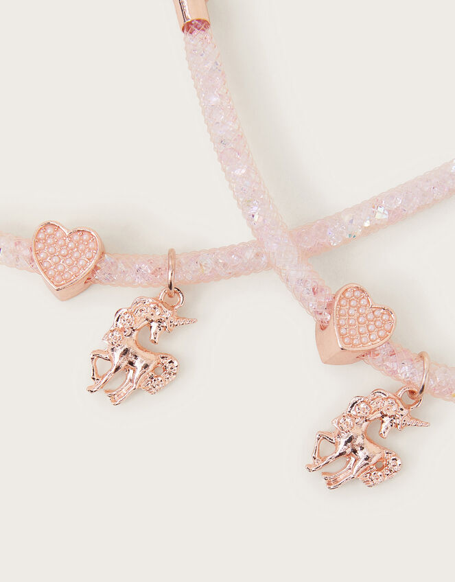 Unicorn Pendant Tube Necklace and Bracelet Set, , large