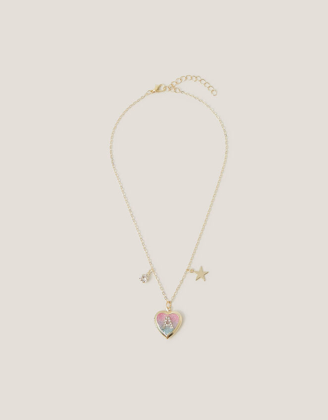 Initial Locket Charm Necklace, Gold (GOLD), large