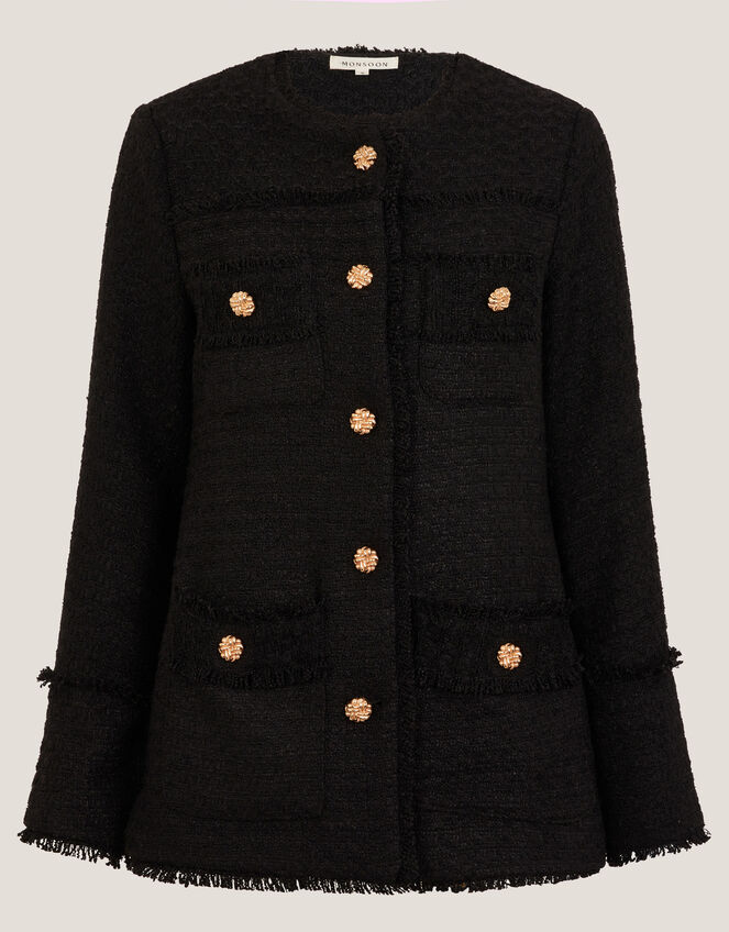 Harriet Tweed Jacket, Black (BLACK), large