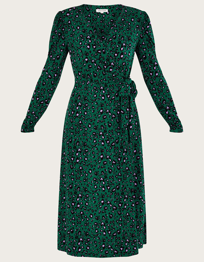 Zanita Patterned Wrap Dress - Green