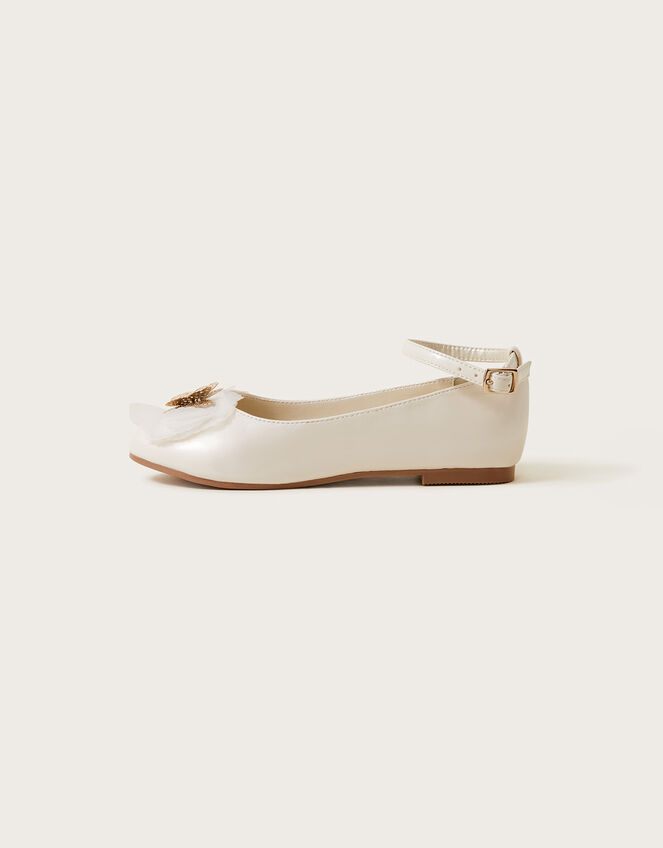 Kali Patent Butterfly Ballerina Flats, Ivory (IVORY), large