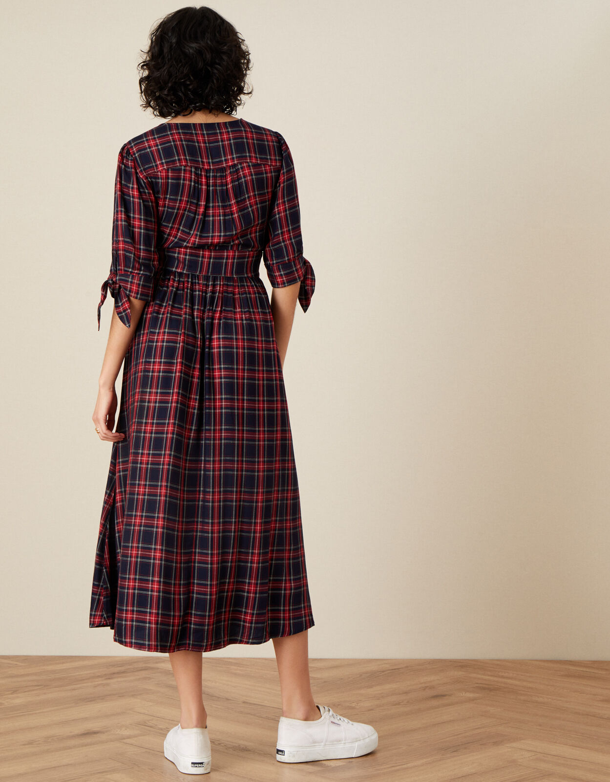 Checked midi dress on sale