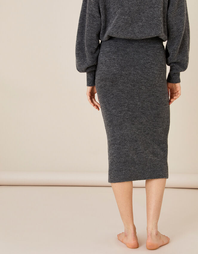 LOUNGE Knit Midi Skirt, Grey (CHARCOAL), large