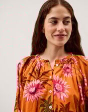 Fallon Floral Print Blouse , Orange (ORANGE), large