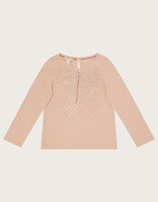 Party Bow Long Sleeve Top, Pink (PINK), large