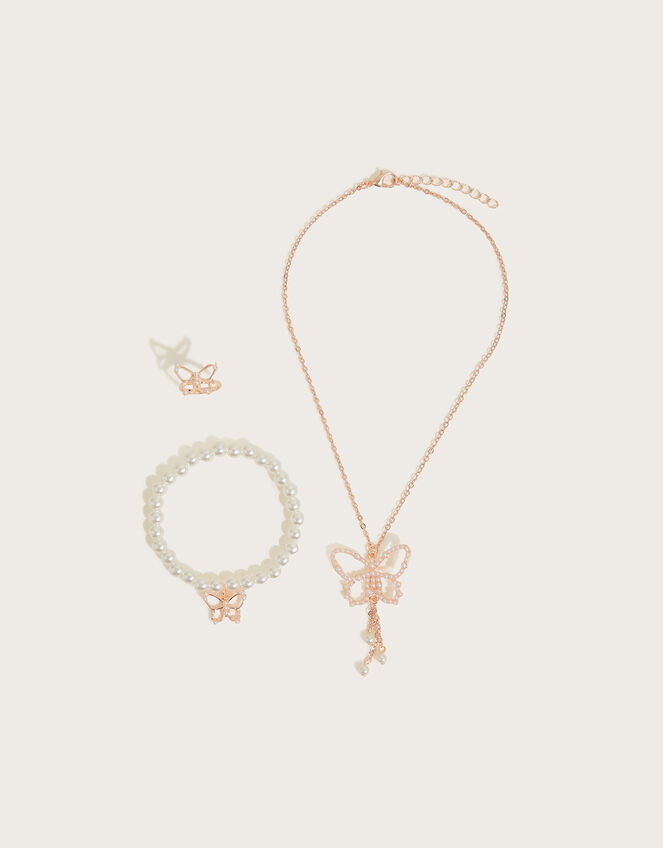 Pearly Butterfly Jewellery Set, , large