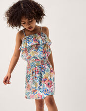 Tropical Floral Strappy Top & Skirt Set, Ivory (IVORY), large