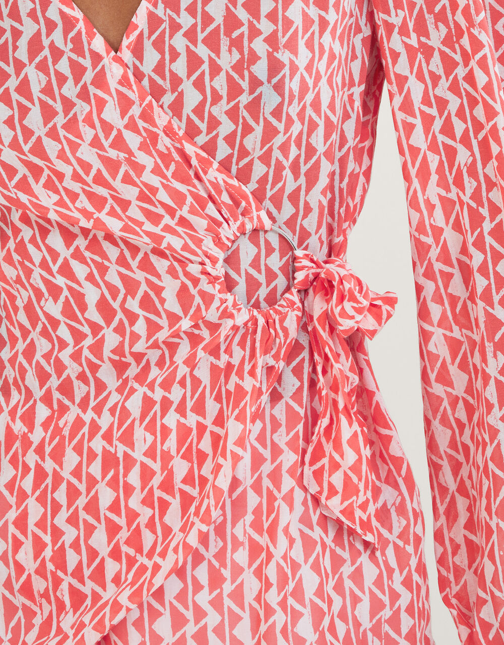 Short Habillé Fluo New Look Taille 12 Rouge/orange Floral Imprimé, Taille Haute
