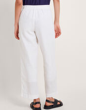 Parker Short-Length Linen Trousers, White (WHITE), large