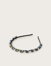 Jet Embellished Jewel Headband, , large