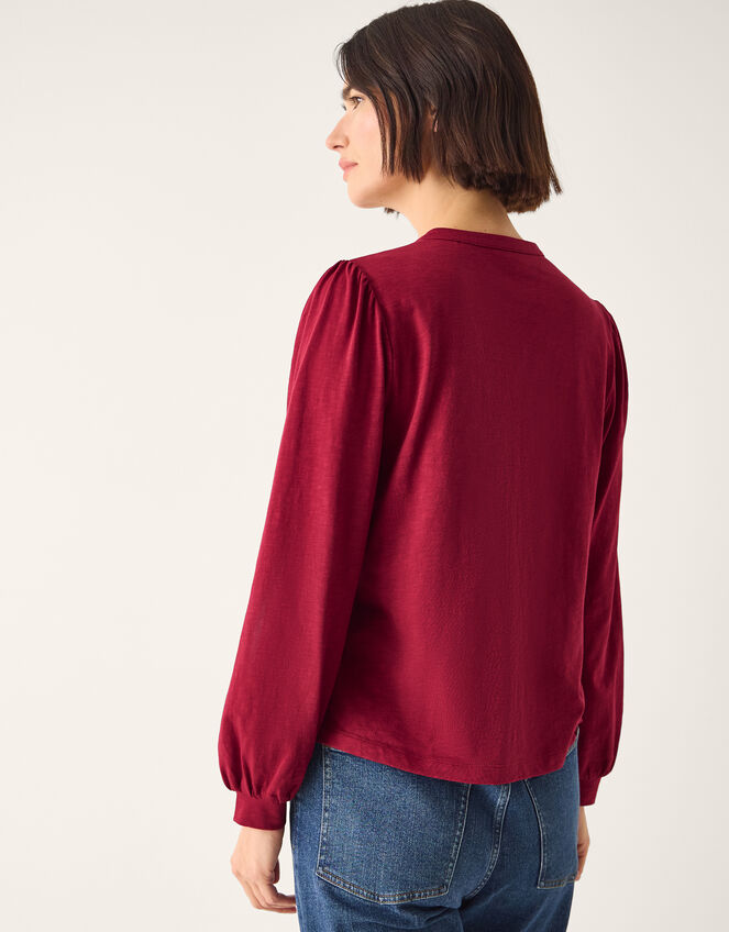 Esme Embroidered Jersey Blouse Red