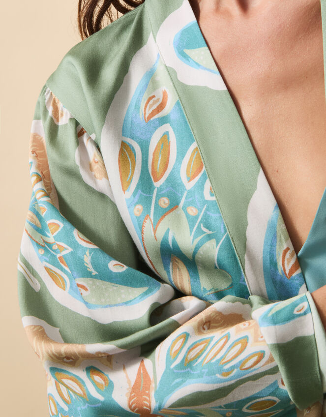 Clemence Aurelie Butterfly Kimono Jacket Green