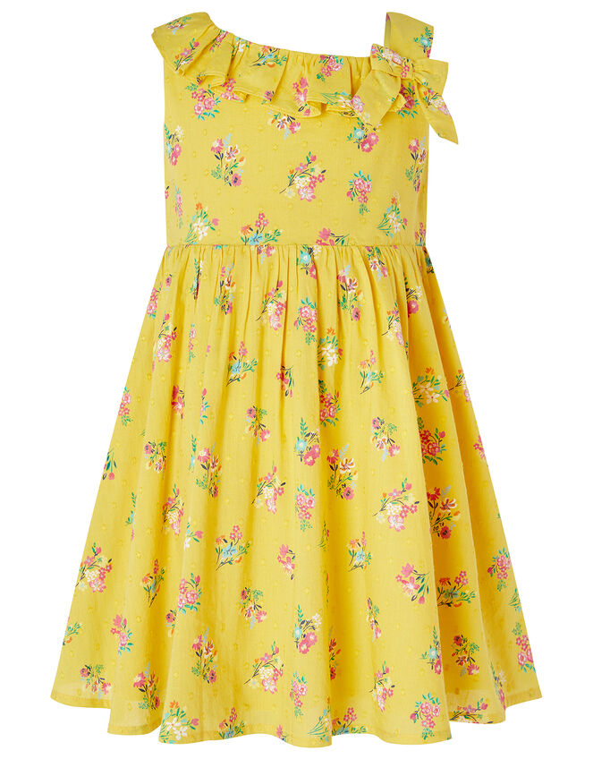 Baby Grace Floral Dress in Organic Cotton, Yellow (YELLOW), large