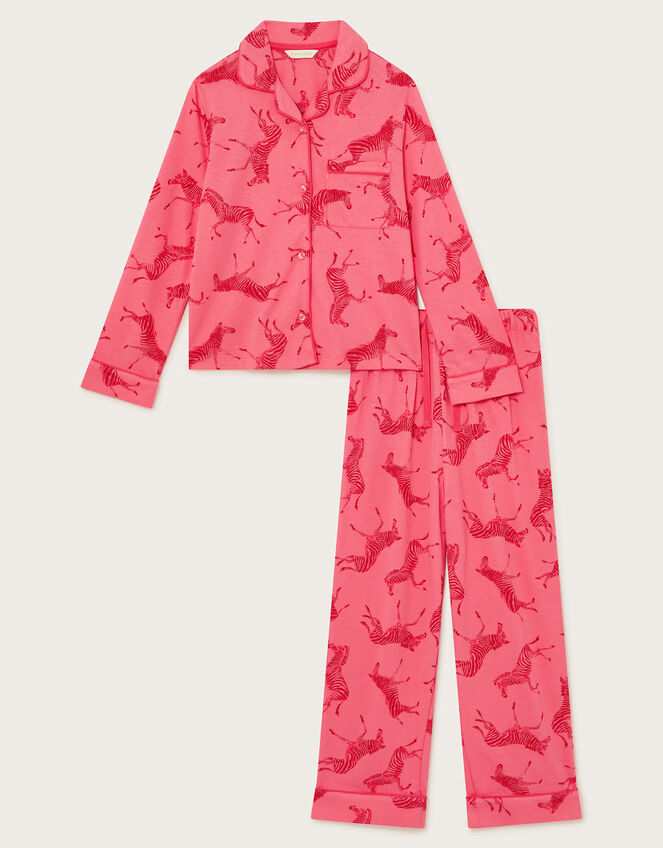 Zebra Print Long Pyjamas Set, Pink (PINK), large