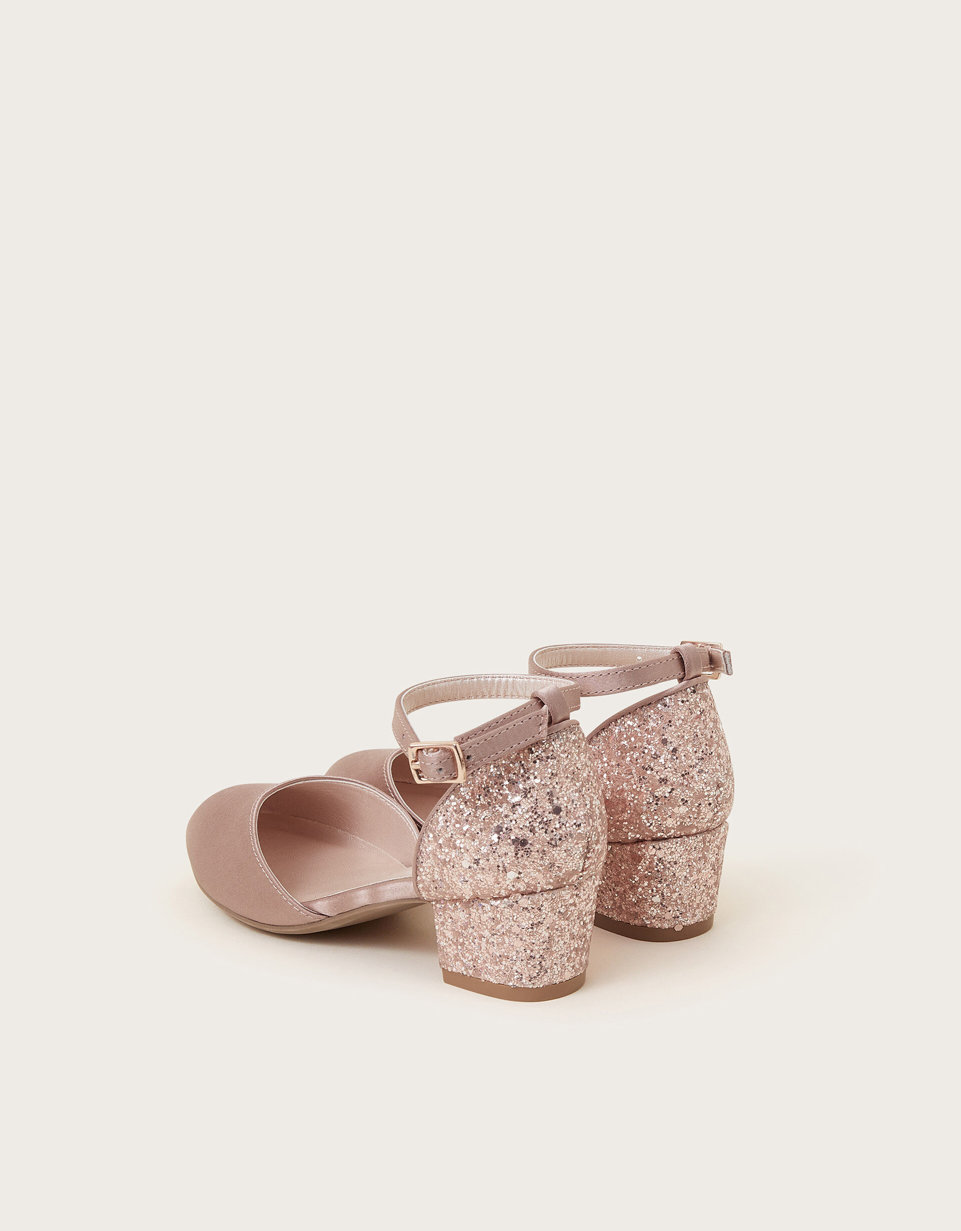 Pink glitter block heels best sale