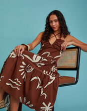 Scotch & Soda Seersucker Midi Dress, Brown (BROWN), large