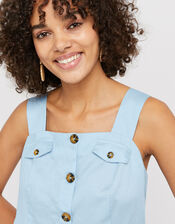 Bryony Cami in Linen Blend, Blue (BLUE), large