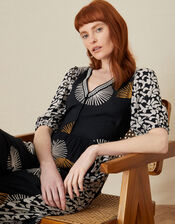 ARTISAN STUDIO Hand Screen Foil Jumpsuit, Black (BLACK), large