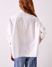 East Layla Floral Print Cotton Shirt, White (WHITE), large