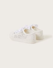 Floral Lace Trainers, Ivory (IVORY), large