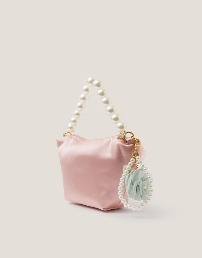 Satin Pearl Charm Bag, , large