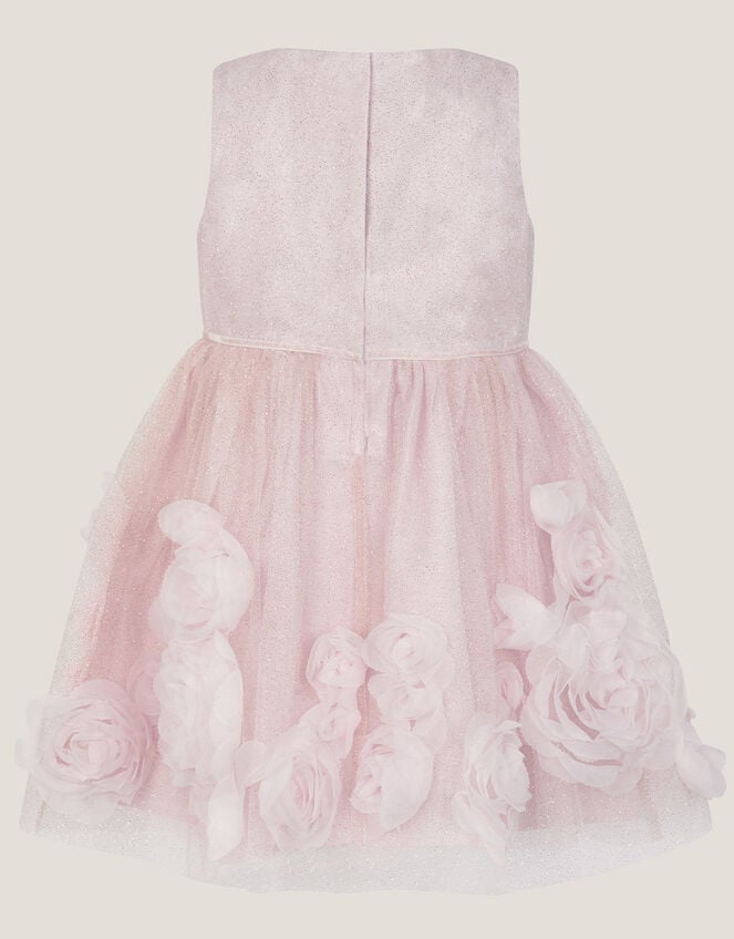Baby Glinda Appliqué Glitter Party Dress, Pink (PALE PINK), large